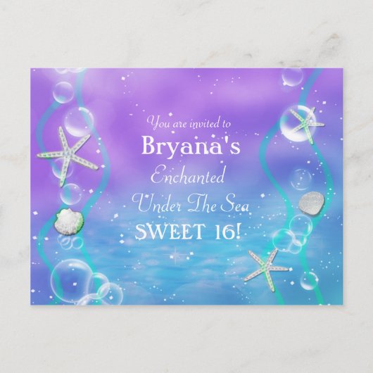 Magical under the Zee Birthday Briefkaart Invitati (Voorkant)