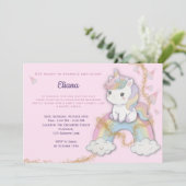 Magical Unicorn 5th Birthday Pastel Rainbow Kaart (Staand voorkant)