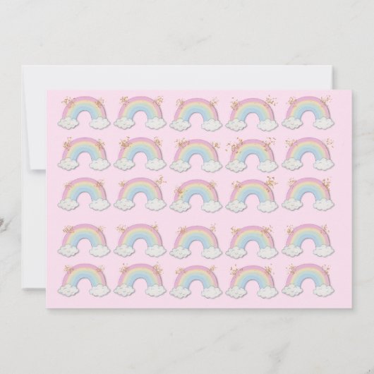 Magical Unicorn 5th Birthday Pastel Rainbow Kaart (Achterkant)
