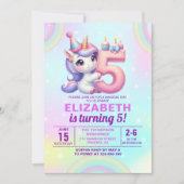 Magical Unicorn 5th Birthday – Rainbow theme Kaart (Voorkant)