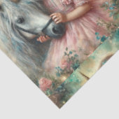 Magical Unicorn And Girl Friendship Decoupage Tissuepapier (Detail)
