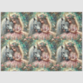 Magical Unicorn And Girl Friendship Decoupage Tissuepapier (Voorkant)