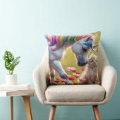 Magical Unicorn and Kitten Best Friends  Kussen (Stoel)