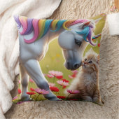 Magical Unicorn and Kitten Best Friends  Kussen (Deken)