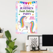 Magical Unicorn Any Age Birthday Party Poster (Thuiskantoor)