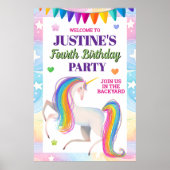 Magical Unicorn Any Age Birthday Party Poster (Voorkant)