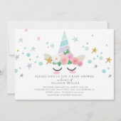 Magical Unicorn Baby shower Invitation Kaart (Voorkant)