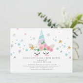 Magical Unicorn Baby shower Invitation Kaart (Staand voorkant)