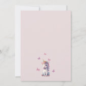 Magical Unicorn Baby shower Invitation Kaart (Achterkant)