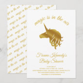 Magical Unicorn Baby shower Invitation Kaart (Voorkant / Achterkant)