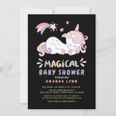 Magical Unicorn Baby shower Invitation Kaart (Voorkant)