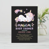 Magical Unicorn Baby shower Invitation Kaart (Staand voorkant)