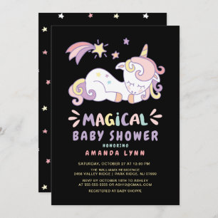 Magical Unicorn Baby shower Invitation Kaart