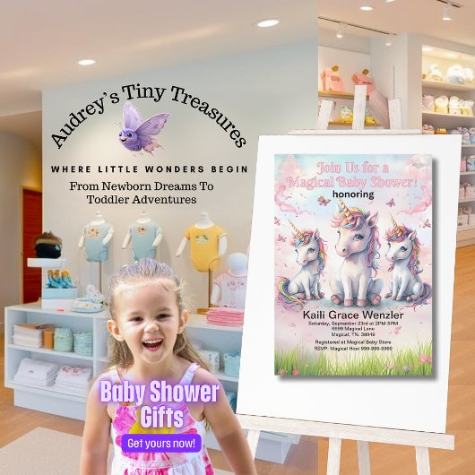 Magical Unicorn Baby shower Invitation Kaart