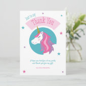 Magical Unicorn Birthday Dank je wel Bedankkaart (Staand voorkant)