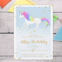 Magical Unicorn Birthday Invitation | Goudregenboo