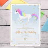 Magical Unicorn Birthday Invitation | Goudregenboo Kaart