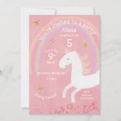 Magical Unicorn Birthday Invitation Kaart (Voorkant)
