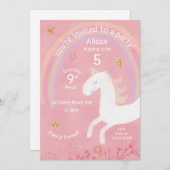 Magical Unicorn Birthday Invitation Kaart (Voorkant / Achterkant)