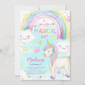 Magical Unicorn Birthday Invitation Kaart (Voorkant)