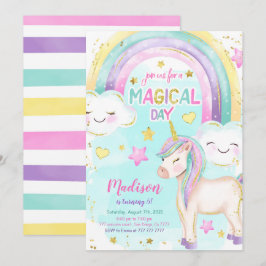 Magical Unicorn Birthday Invitation Kaart