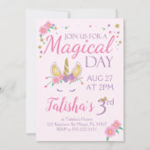 Magical Unicorn Birthday Invitation Kaart (Voorkant)