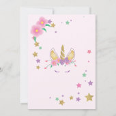 Magical Unicorn Birthday Invitation Kaart (Achterkant)