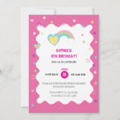 Magical Unicorn Birthday Invitation Kaart (Achterkant)