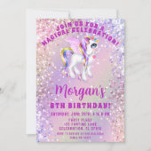 Magical Unicorn Birthday Invitation Kaart (Voorkant)