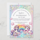 Magical Unicorn Birthday Invitation Kaart (Voorkant)