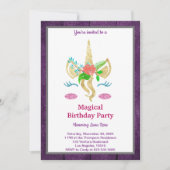 Magical Unicorn Birthday Invitation Kaart (Voorkant)