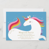 Magical Unicorn Birthday Invitation Kaart (Voorkant)