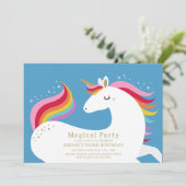 Magical Unicorn Birthday Invitation Kaart (Staand voorkant)