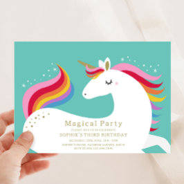 Magical Unicorn Birthday Invitation Kaart