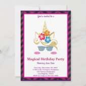 Magical Unicorn Birthday Invitation Kaart (Voorkant)