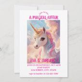 Magical Unicorn Birthday Invitation Kaart (Voorkant)