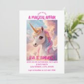 Magical Unicorn Birthday Invitation Kaart (Staand voorkant)