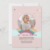 Magical Unicorn Birthday Invitation Kaart (Achterkant)
