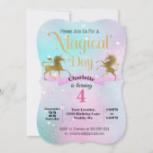 Magical Unicorn Birthday Invitation Kaart (Voorkant)