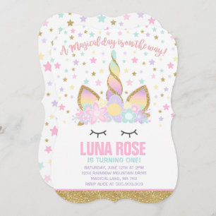 Magical Unicorn Birthday Invitation Unicorn Kaart