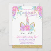 Magical Unicorn Birthday Invitation Unicorn Kaart (Voorkant)
