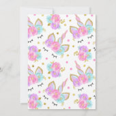 Magical Unicorn Birthday Invitation Unicorn Kaart (Achterkant)