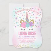 Magical Unicorn Birthday Invitation Unicorn Kaart (Voorkant)