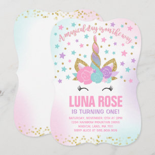 Magical Unicorn Birthday Invitation Unicorn Kaart