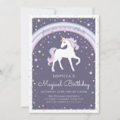 Magical Unicorn Birthday Invite Kaart (Voorkant)