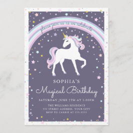 Magical Unicorn Birthday Invite Kaart