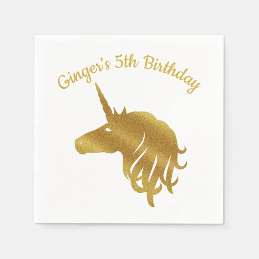 Magical Unicorn Birthday Napkin Servet (Voorkant)
