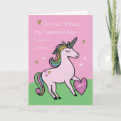 Magical Unicorn Birthday on Valentijnsdag Kaart (Voorkant)