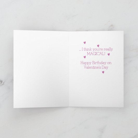 Magical Unicorn Birthday on Valentijnsdag Kaart (Binnen)