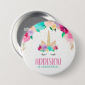Magical Unicorn Birthday Party Baby shower Button (Voorkant /achterkant)